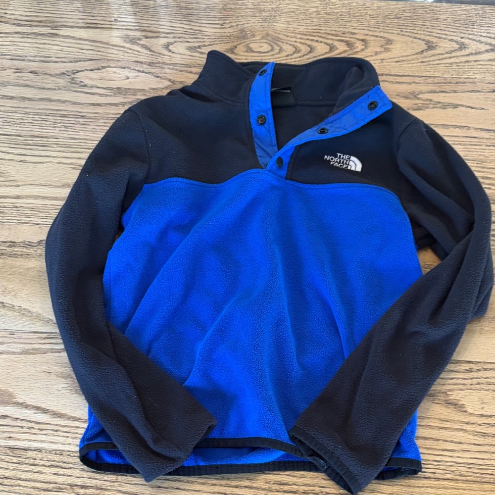 The North Face Black and Royal Blue Fleece Jacket